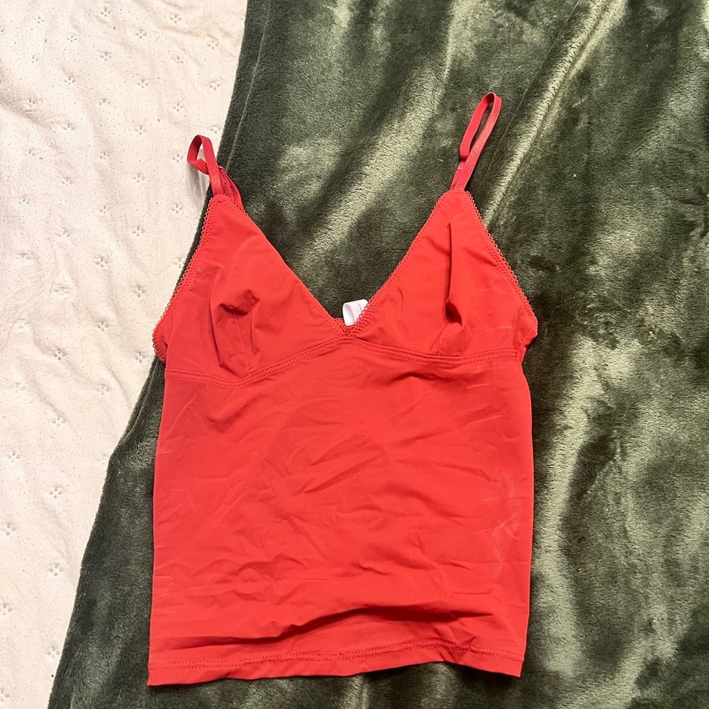 Urban Outfitters Red Slim V-Neck Camisole Tank
